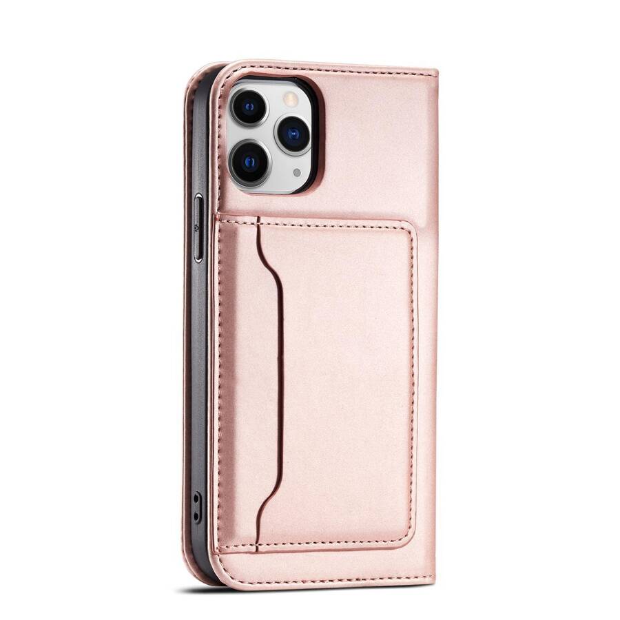 MAGNET CARD CASE FOR IPHONE 12 COVER CARD WALLET CARD STAND PINK