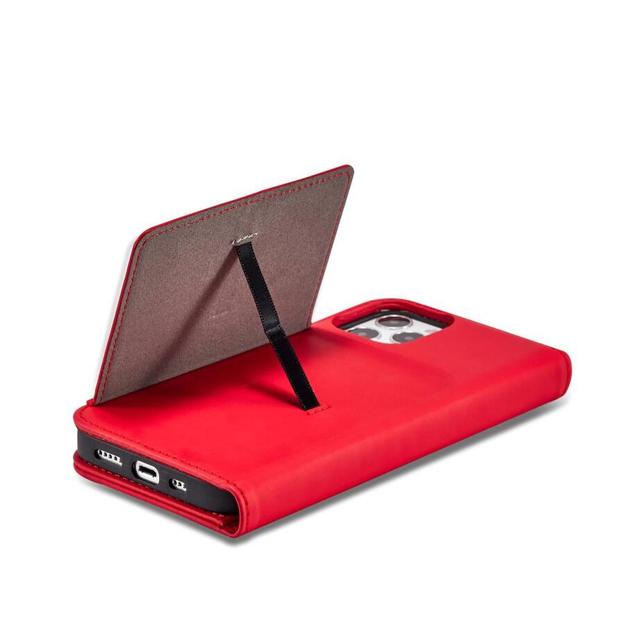 MAGNET CARD CASE FOR IPHONE 12 COVER CARD WALLET CARD STAND RED