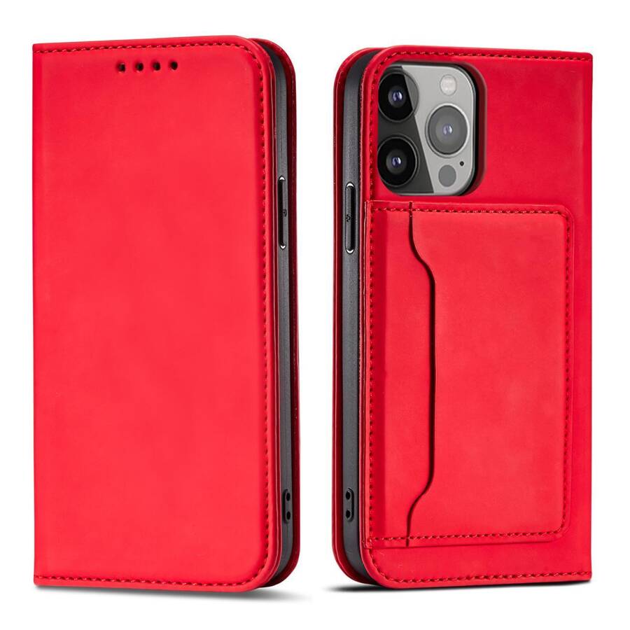 MAGNET CARD CASE FOR SAMSUNG GALAXY S23 ULTRA FLIP COVER WALLET STAND RED