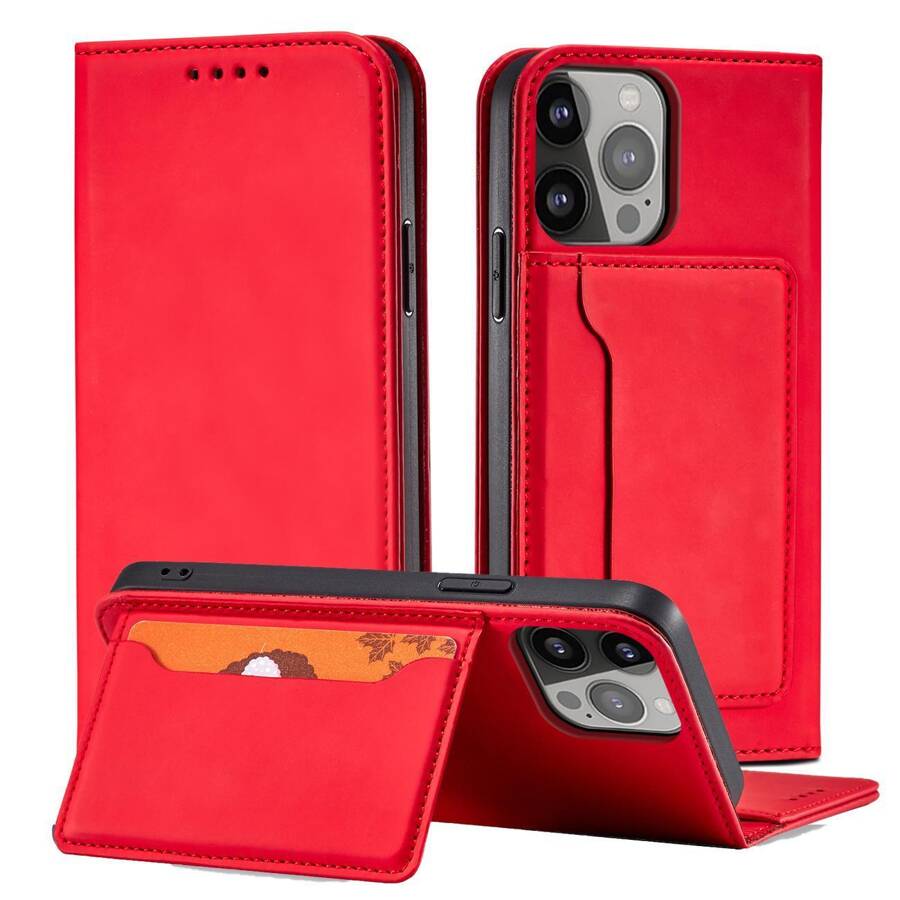 MAGNET CARD CASE FOR SAMSUNG GALAXY S23 ULTRA FLIP COVER WALLET STAND RED