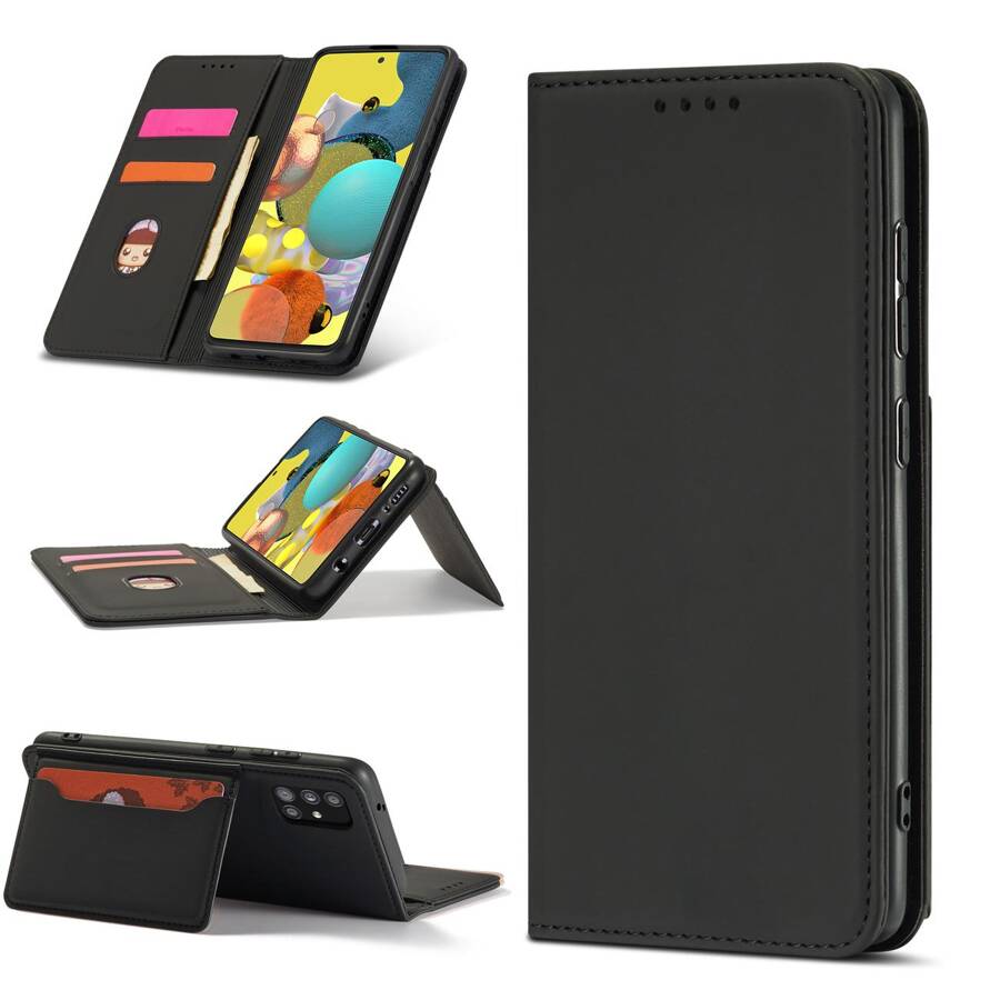 MAGNET CARD CASE FOR XIAOMI REDMI NOTE 11 PRO POUCH WALLET CARD HOLDER BLACK