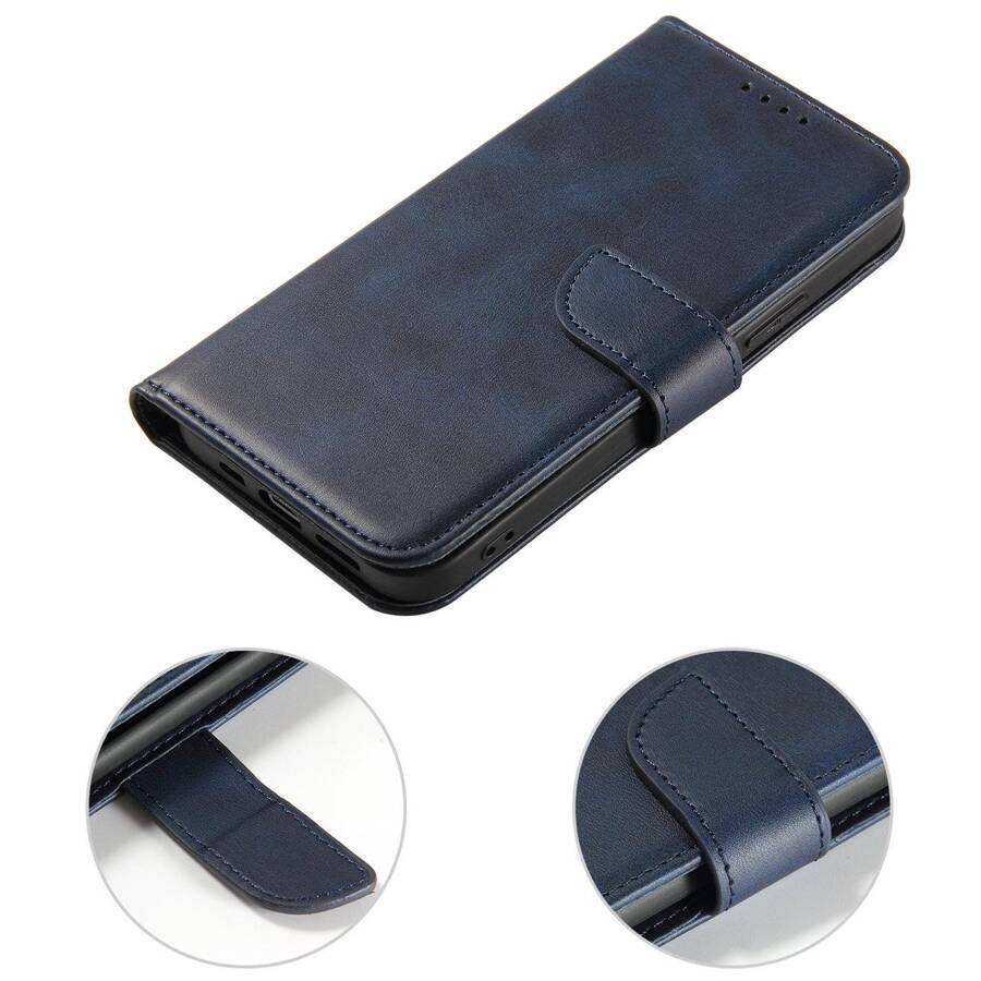 MAGNET CASE CASE FOR IPHONE 14 PRO MAX FLIP COVER WALLET STAND BLUE