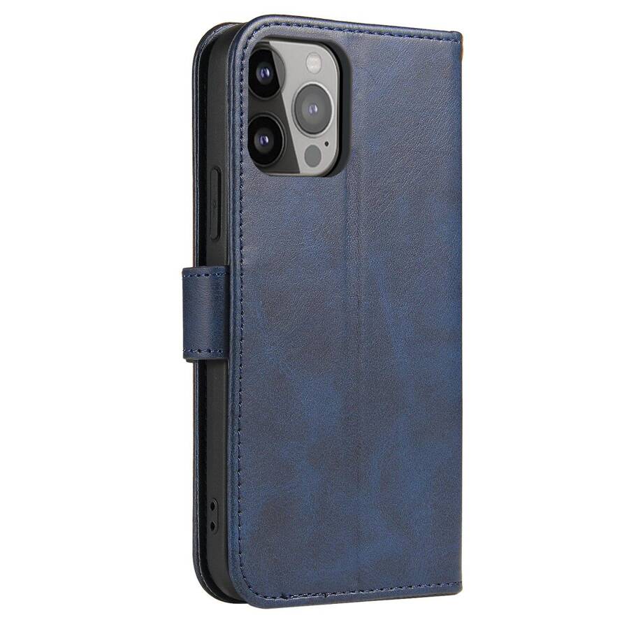 MAGNET CASE CASE FOR IPHONE 14 PRO MAX FLIP COVER WALLET STAND BLUE