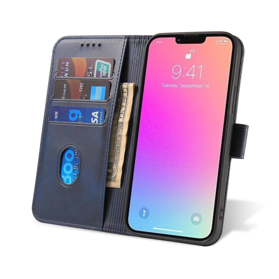 MAGNET CASE CASE FOR IPHONE 14 PRO MAX FLIP COVER WALLET STAND BLUE