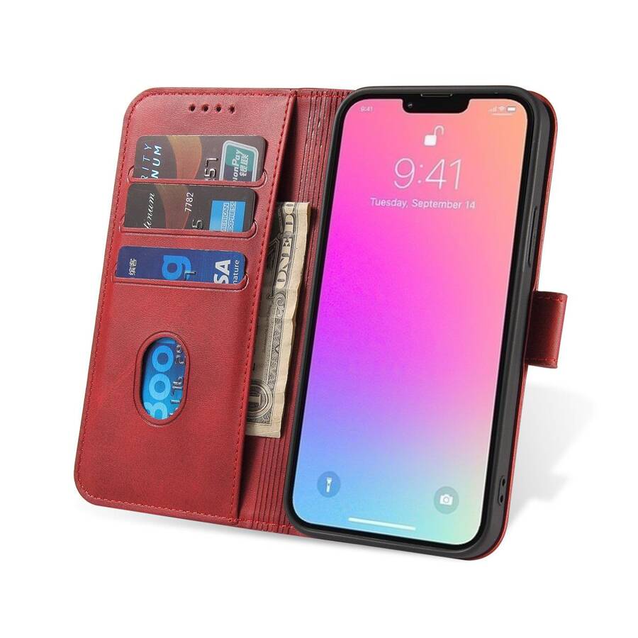 MAGNET CASE CASE FOR SAMSUNG GALAXY S23+ FLIP COVER WALLET STAND RED