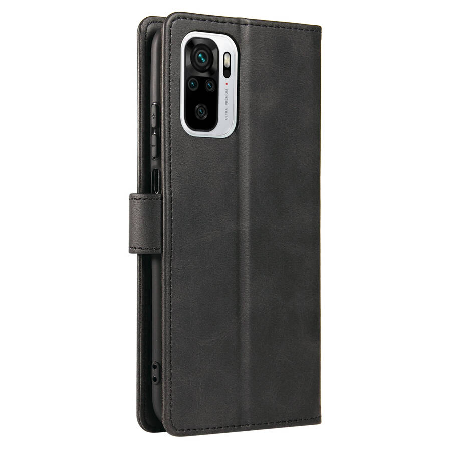 MAGNET CASE ELEGANT BOOKCASE TYPE CASE WITH KICKSTAND FOR XIAOMI REDMI NOTE 10 5G / POCO M3 PRO BLACK