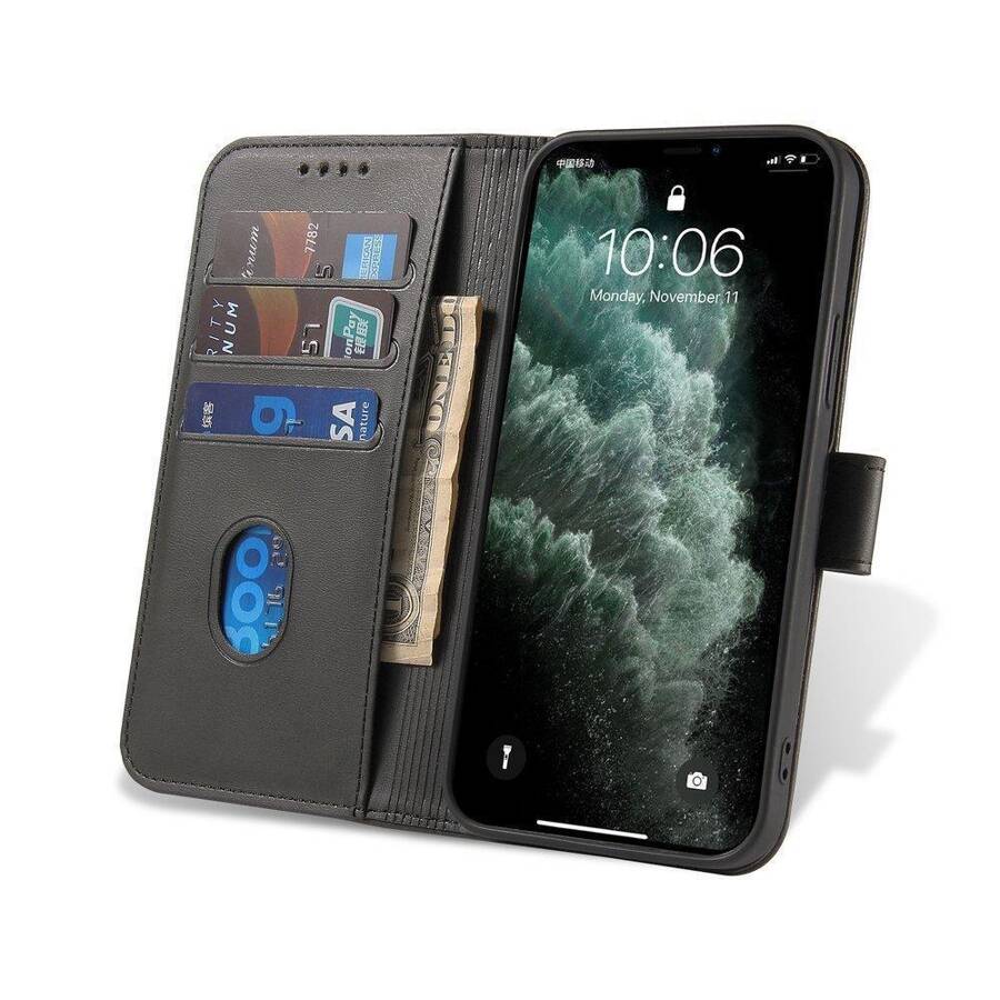 MAGNET CASE ELEGANT CASE CASE COVER WITH A FLAP AND STAND FUNCTION FOR MOTOROLA MOTO G52 BLACK