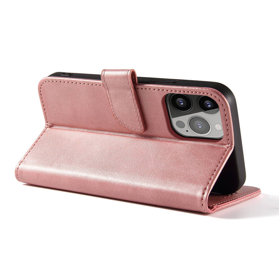 MAGNET CASE ELEGANT CASE COVER FLIP COVER WITH STAND FUNCTION FOR IPHONE 14 PRO PINK