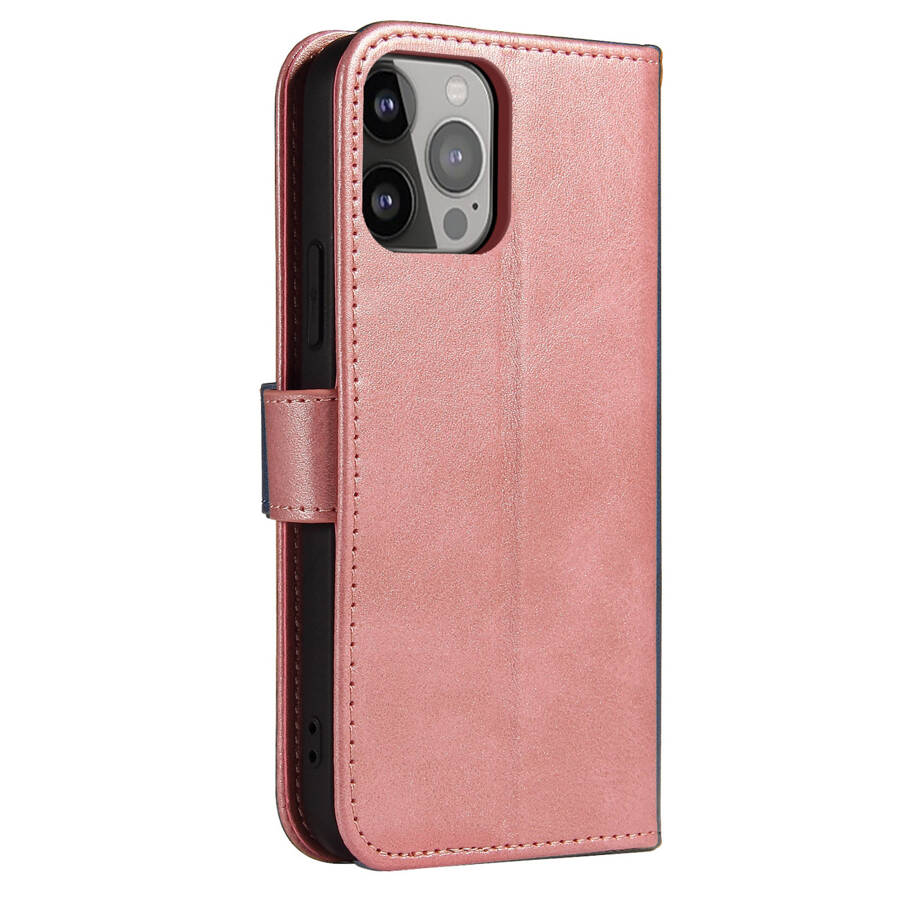 MAGNET CASE ELEGANT CASE COVER FLIP COVER WITH STAND FUNCTION FOR IPHONE 14 PRO PINK