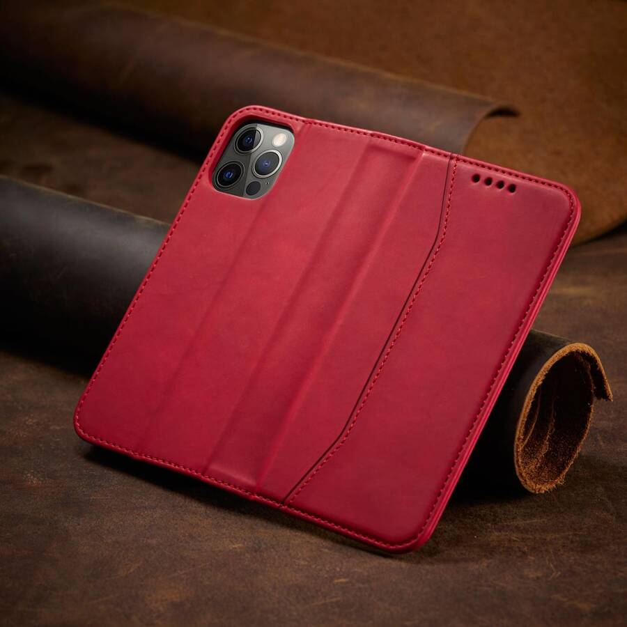 MAGNET FANCY CASE CASE FOR IPHONE 12 PRO MAX POUCH WALLET CARD HOLDER RED