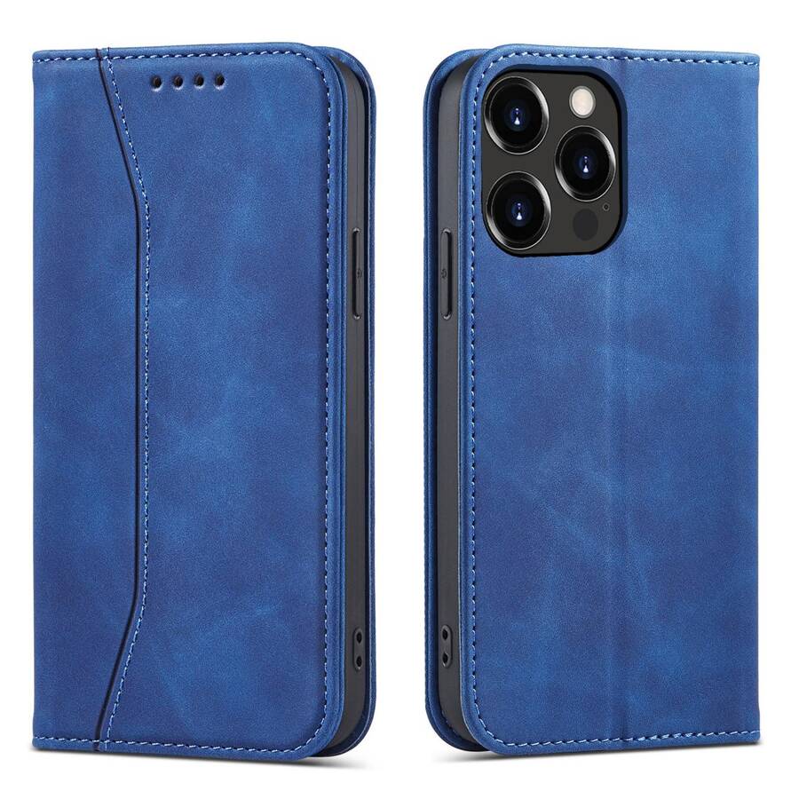 MAGNET FANCY CASE CASE FOR IPHONE 13 PRO MAX POUCH CARD WALLET CARD HOLDER BLUE