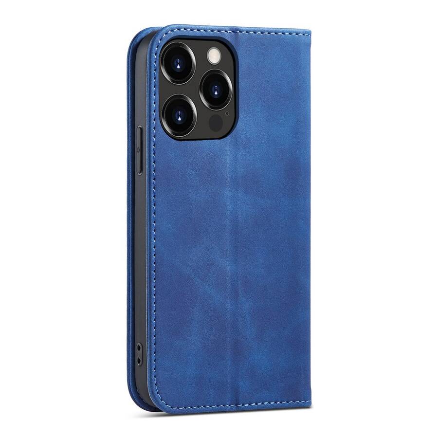 MAGNET FANCY CASE CASE FOR IPHONE 13 PRO MAX POUCH CARD WALLET CARD HOLDER BLUE