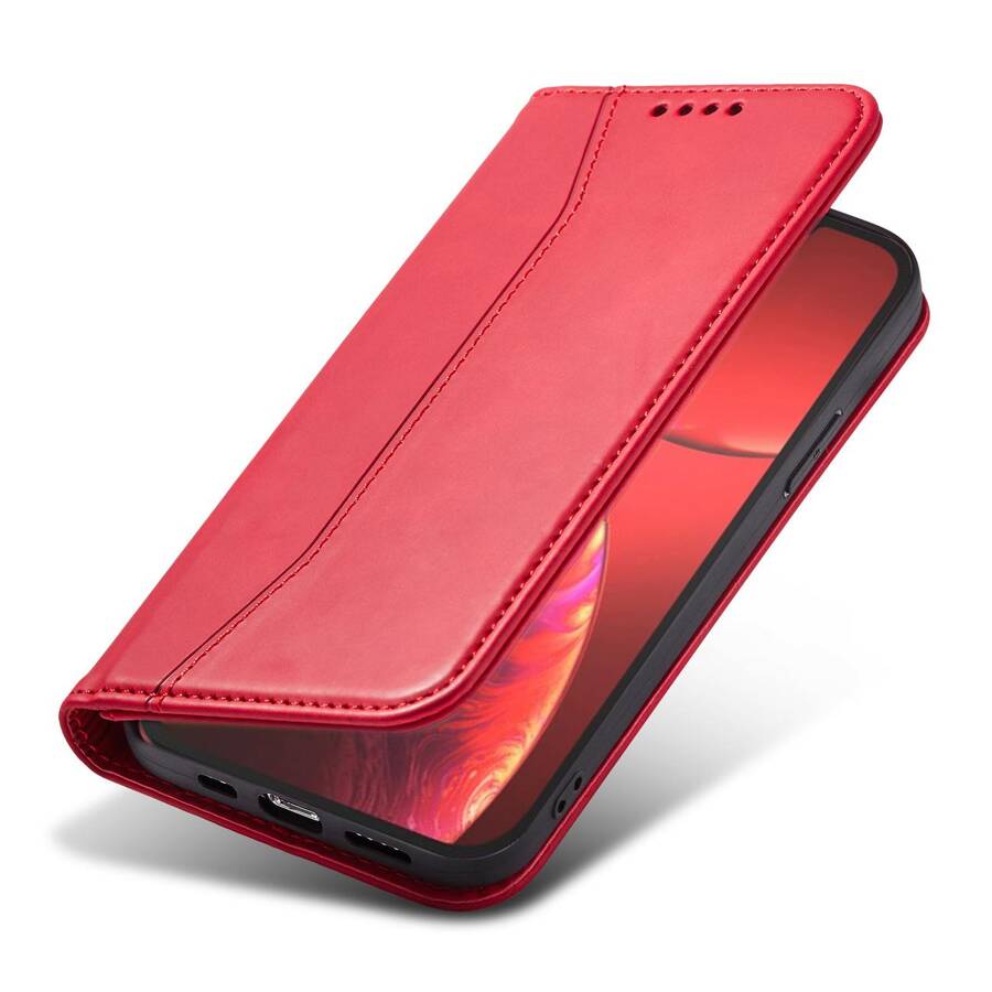 MAGNET FANCY CASE CASE FOR IPHONE 13 PRO MAX POUCH WALLET CARD HOLDER RED