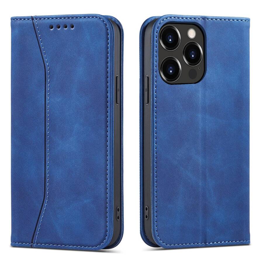 MAGNET FANCY CASE CASE FOR IPHONE 14 FLIP COVER WALLET STAND BLUE