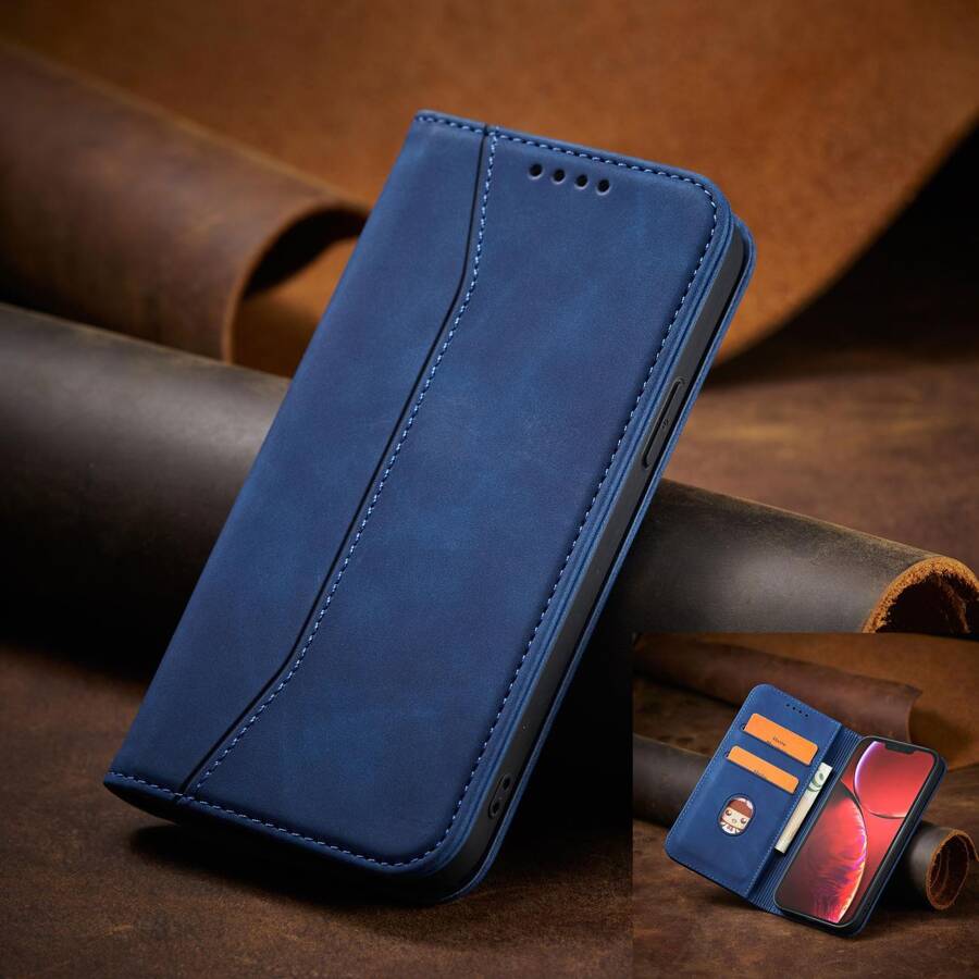 MAGNET FANCY CASE CASE FOR IPHONE 14 FLIP COVER WALLET STAND BLUE