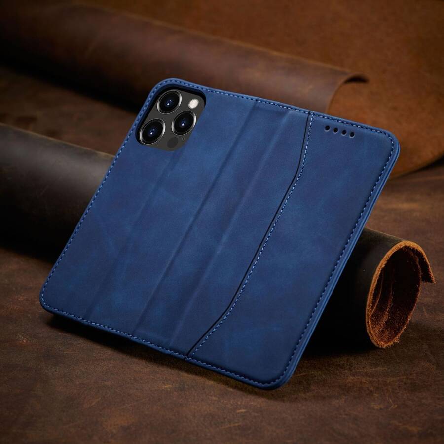 MAGNET FANCY CASE CASE FOR IPHONE 14 FLIP COVER WALLET STAND BLUE