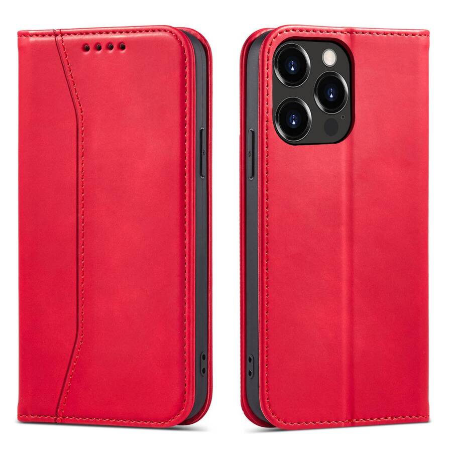 MAGNET FANCY CASE CASE FOR IPHONE 14 PLUS FLIP COVER WALLET STAND RED