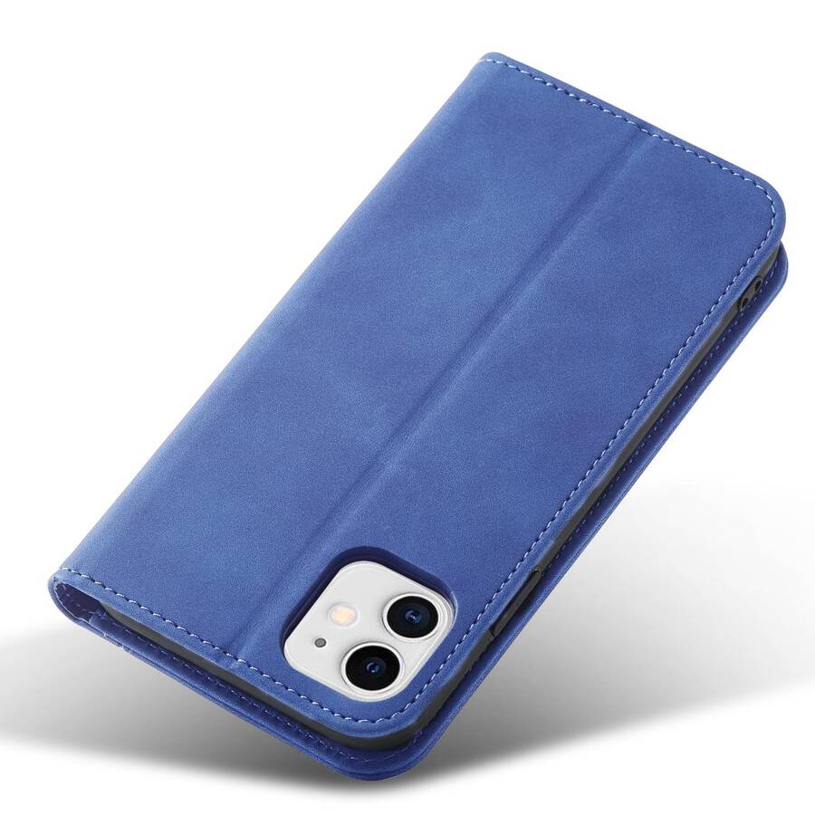 MAGNET FANCY CASE FOR IPHONE 12 COVER CARD WALLET CARD STAND BLUE