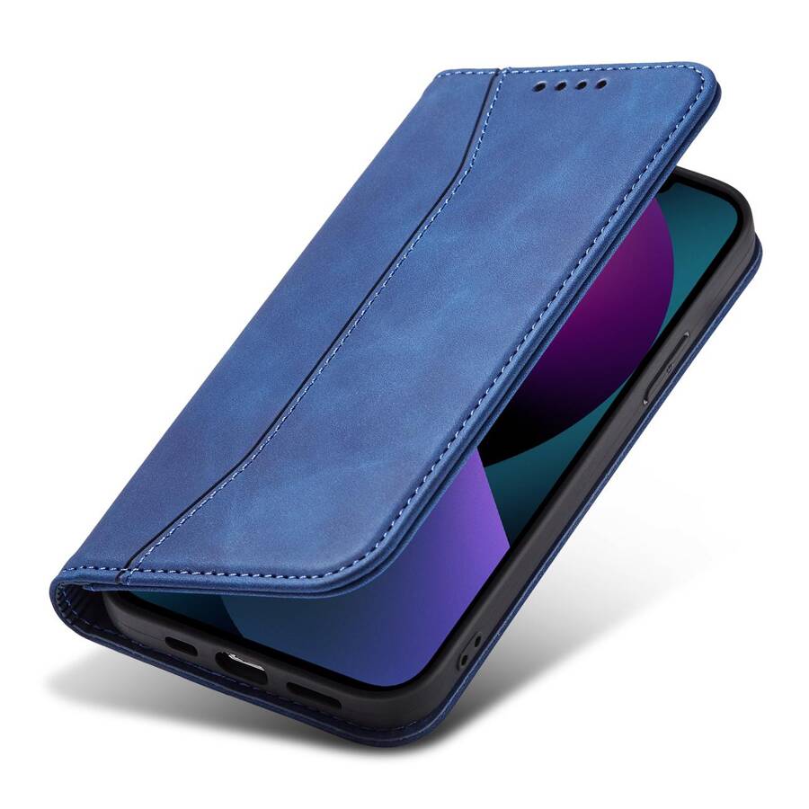 MAGNET FANCY CASE FOR IPHONE 13 MINI COVER CARD WALLET CARD STAND BLUE