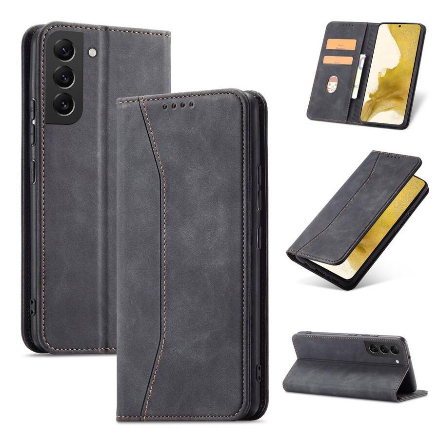 MAGNET FANCY CASE FOR SAMSUNG GALAXY S23 FLIP COVER WALLET STAND BLACK