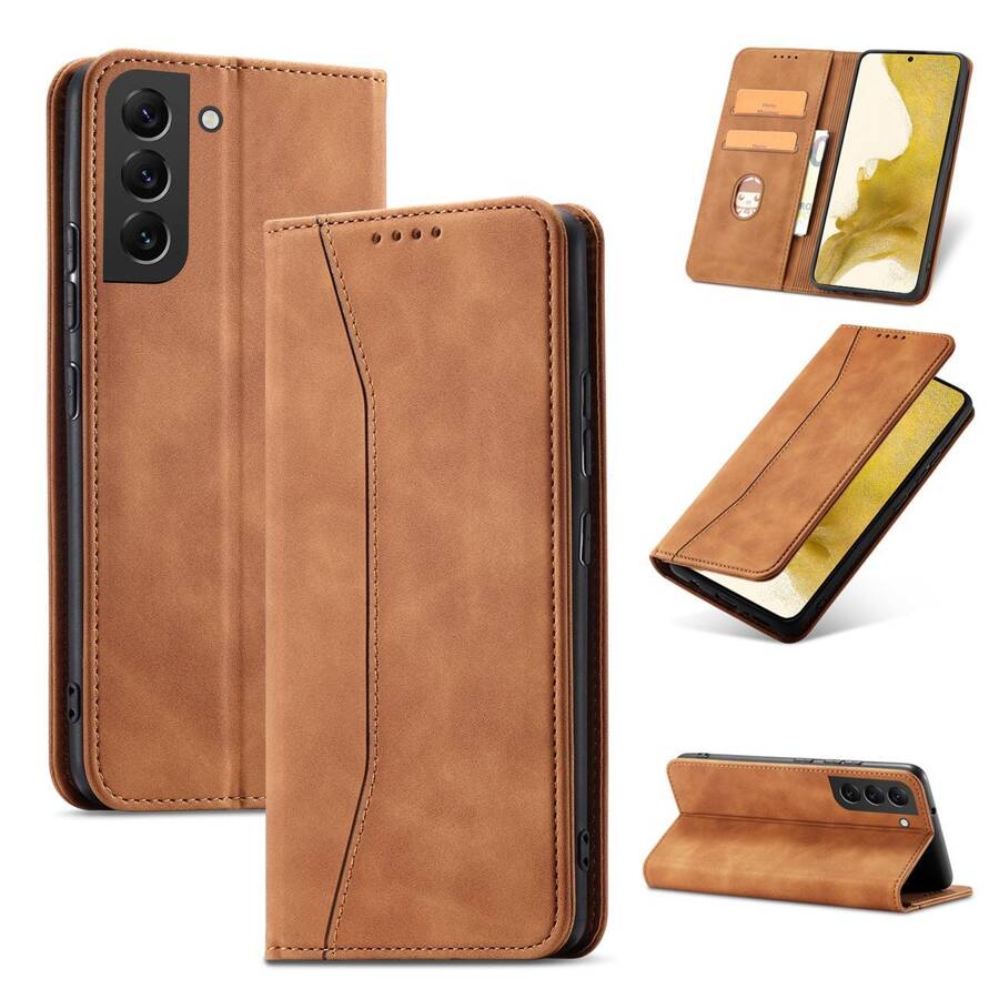 MAGNET FANCY CASE FOR SAMSUNG GALAXY S23 FLIP COVER WALLET STAND BROWN