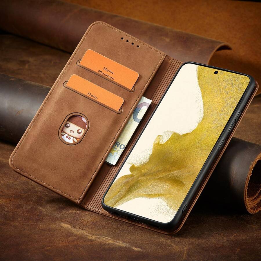 MAGNET FANCY CASE FOR SAMSUNG GALAXY S23 FLIP COVER WALLET STAND BROWN