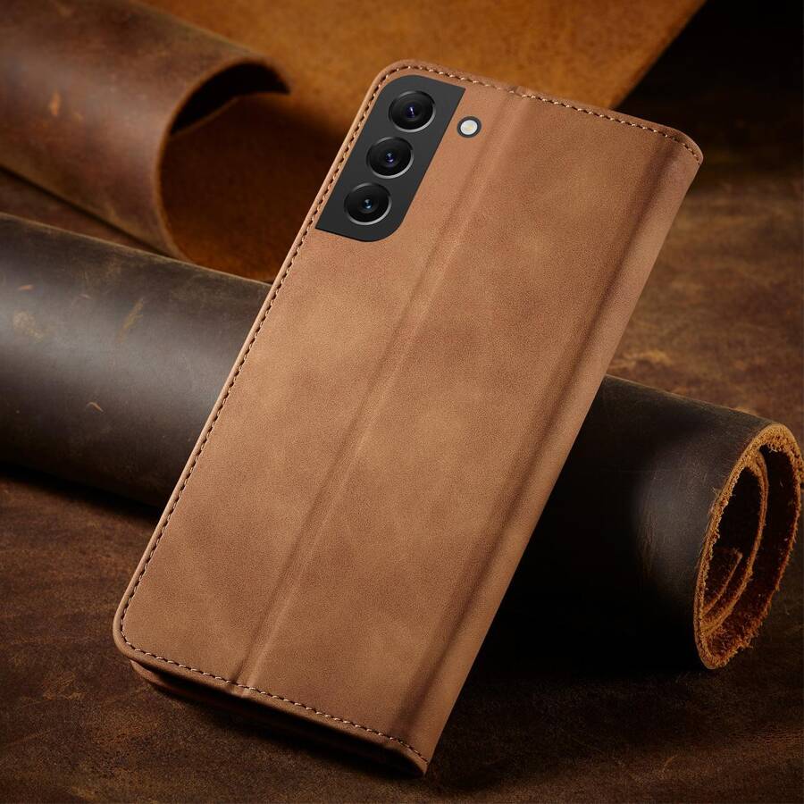 MAGNET FANCY CASE FOR SAMSUNG GALAXY S23 FLIP COVER WALLET STAND BROWN