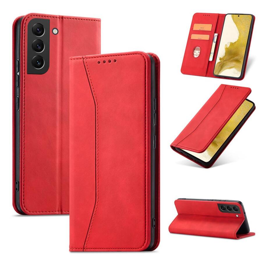 MAGNET FANCY CASE FOR SAMSUNG GALAXY S23 FLIP COVER WALLET STAND RED