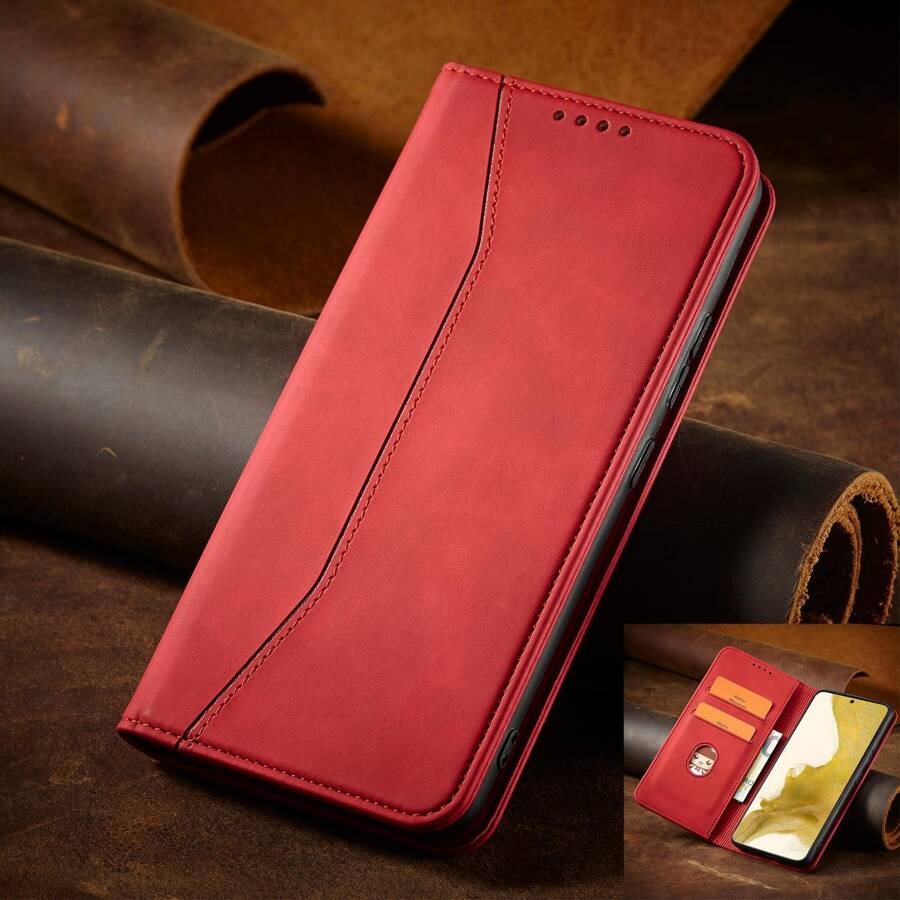 MAGNET FANCY CASE FOR SAMSUNG GALAXY S23 ULTRA COVER WITH FLIP STAND WALLET RED