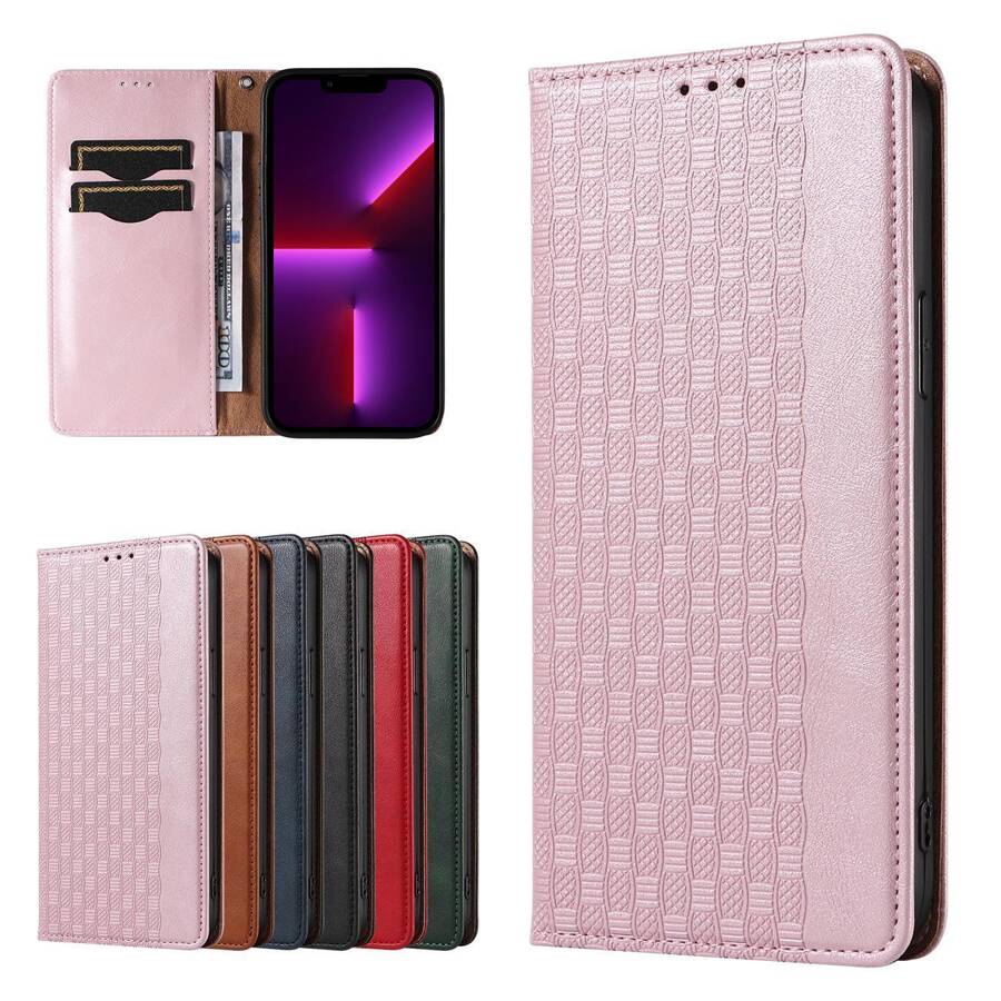 MAGNET STRAP CASE CASE FOR IPHONE 14 PLUS FLIP WALLET MINI LANYARD STAND PINK