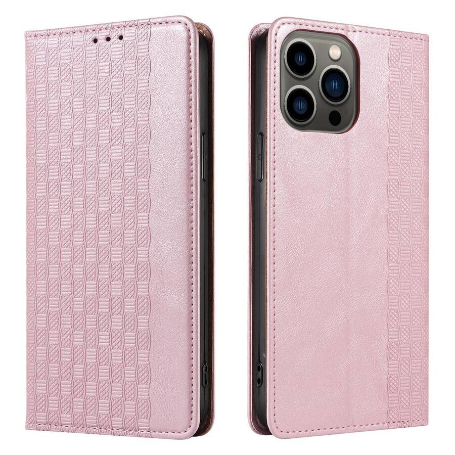 MAGNET STRAP CASE CASE FOR IPHONE 14 PRO FLIP WALLET MINI LANYARD STAND PINK