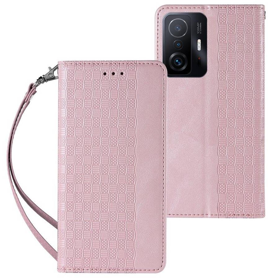 MAGNET STRAP CASE CASE FOR SAMSUNG GALAXY A12 5G POUCH WALLET + MINI LANYARD PENDANT PINK