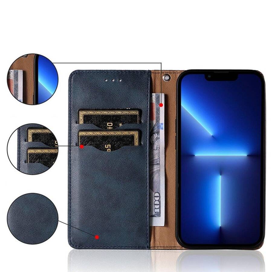 MAGNET STRAP CASE CASE FOR SAMSUNG GALAXY A52 5G POUCH WALLET + MINI LANYARD PENDANT BLUE