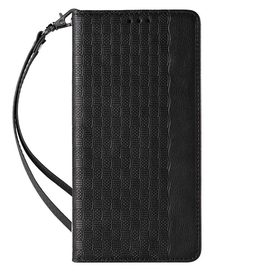 MAGNET STRAP CASE FOR IPHONE 12 PRO MAX POUCH WALLET + MINI LANYARD PENDANT BLACK