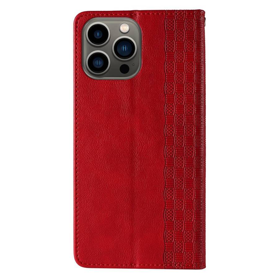 MAGNET STRAP CASE FOR IPHONE 14 FLIP WALLET MINI LANYARD STAND RED