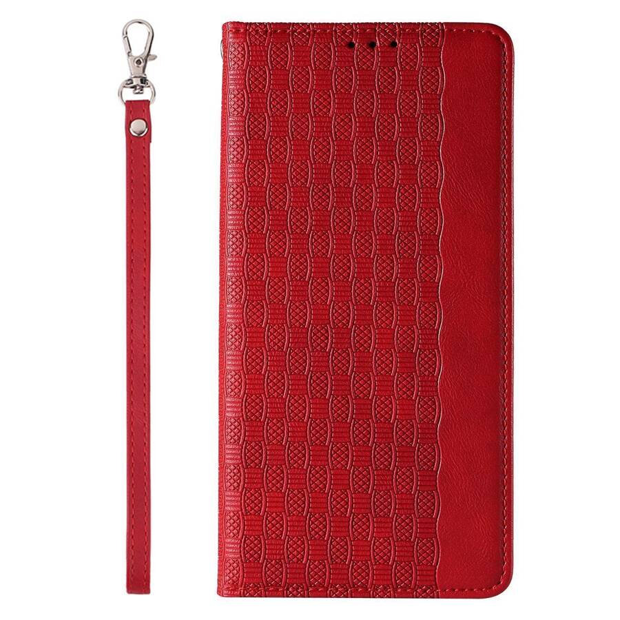 MAGNET STRAP CASE FOR SAMSUNG GALAXY S23+ FLIP WALLET MINI LANYARD STAND RED