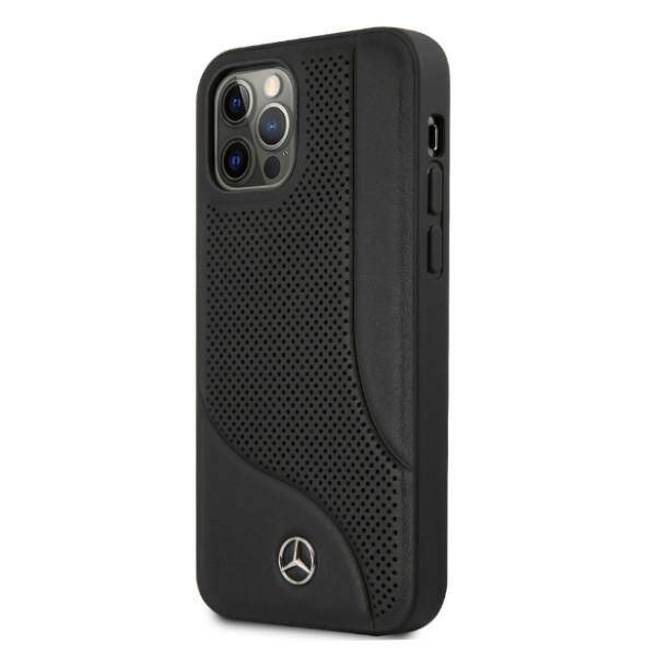 MERCEDES MEHCP12LCDOBK IPHONE 12 PRO MAX 6,7" CZARNY /BLACK HARDCASE LEATHER PERFORATED AREA