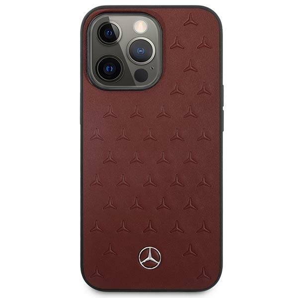 MERCEDES MEHCP13LPSQRE IPHONE 13 PRO / 13 6,1" CZERWONY/RED HARDCASE LEATHER STARS PATTERN