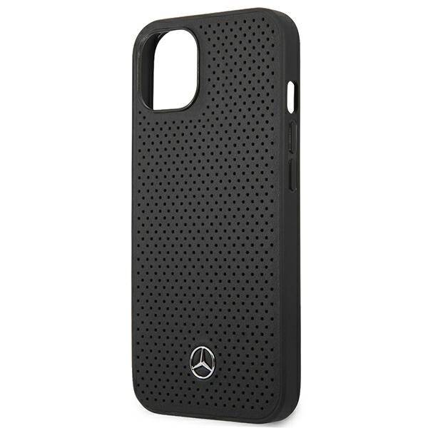 MERCEDES MEHCP13MDELBK IPHONE 13 6,1" CZARNY /BLACK HARDCASE LEATHER PERFORATED