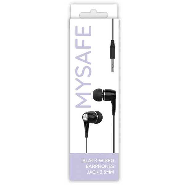 MYSAFE WIRED HEADPHONES EAR35 JACK 3.5MM BLACK