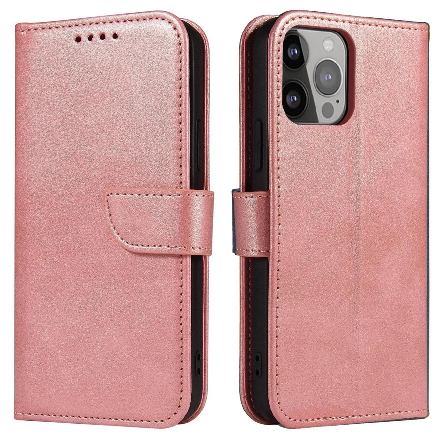 Magnet Case Cover for Xiaomi Redmi Note 12 Cover with Flip Wallet Stand Pink