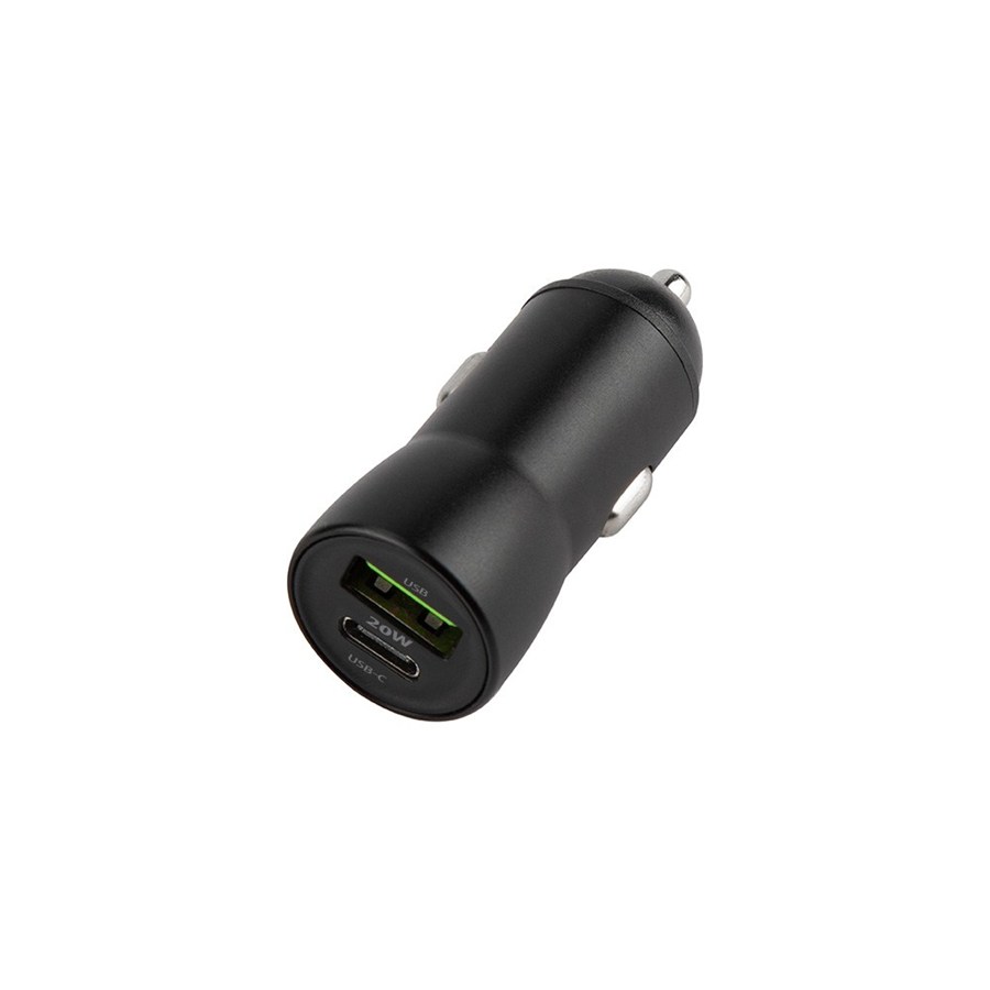 Maxlife Car Charger PD QC MXCC-04 1X USB-C 1X USB 20W Black + USB-C cable-USB-C 60W