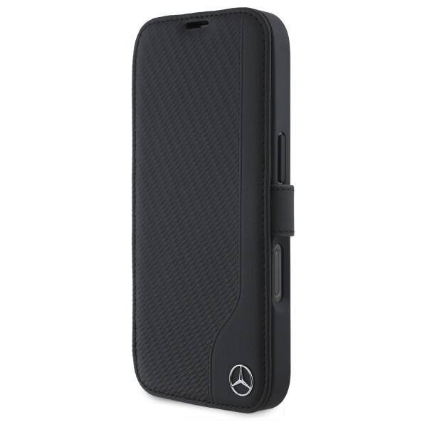 Mercedes MEBKP16X23RBGVK iPhone 16 Pro    Max 6.9" czarny/black bookcase Leather Wood Imitation