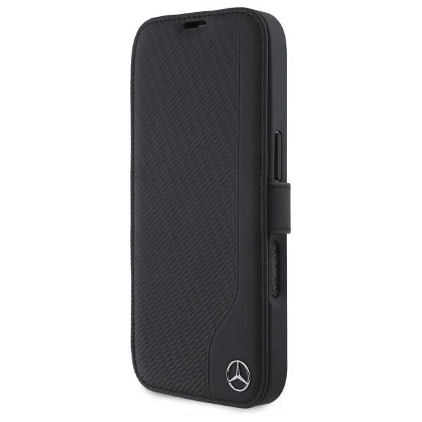 Mercedes MEBKP16X23RBGVK iPhone 16 Pro    Max 6.9" czarny/black bookcase Leather Wood Imitation