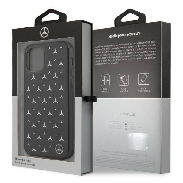 Mercedes MEHCP12MESPBK iPhone 12/12 Pro 6,1" czarny/black hardcase Silver Stars Pattern