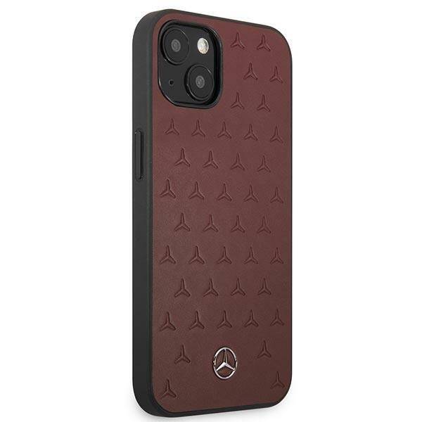 Mercedes MEHCP13SPSQRE iPhone 13 mini 5,4" czerwony/red hardcase Leather Stars Pattern