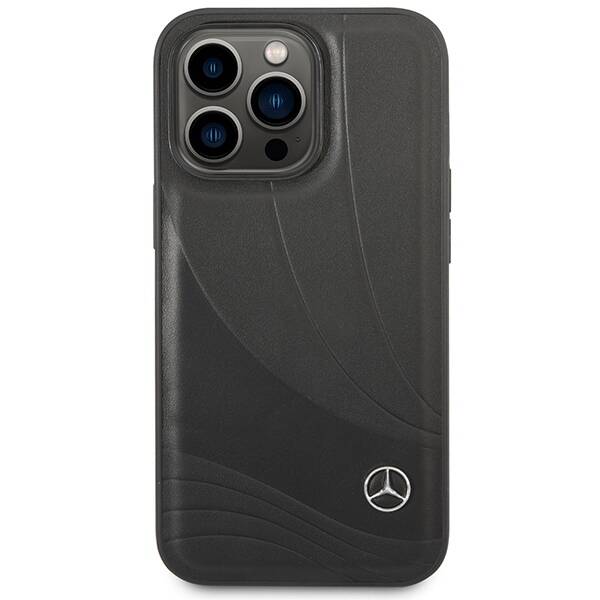 Mercedes MEHCP14L8ROLK iPhone 14 Pro  6,1" czarny/black hardcase Leather Wave Patern