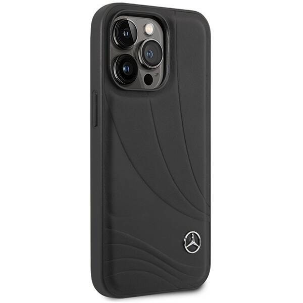 Mercedes MEHCP14L8ROLK iPhone 14 Pro  6,1" czarny/black hardcase Leather Wave Patern