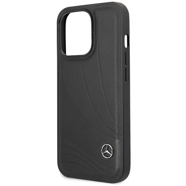 Mercedes MEHCP14L8ROLK iPhone 14 Pro  6,1" czarny/black hardcase Leather Wave Patern