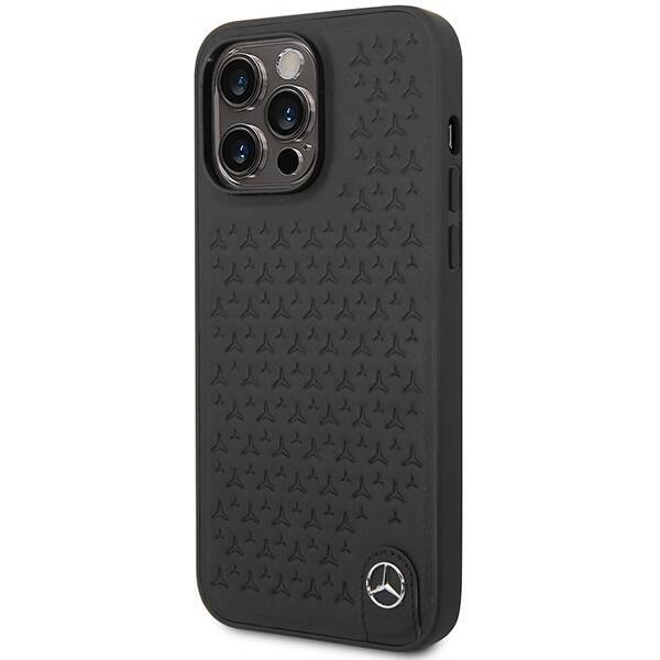 Mercedes MEHCP14X8REMPK iPhone 14 Pro  Max 6,7" czarny/black hardcase Leather Stars Pattern